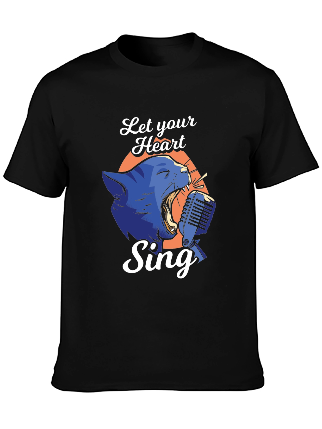 Singing Cat Graphic Tee - Let Your Heart Sing