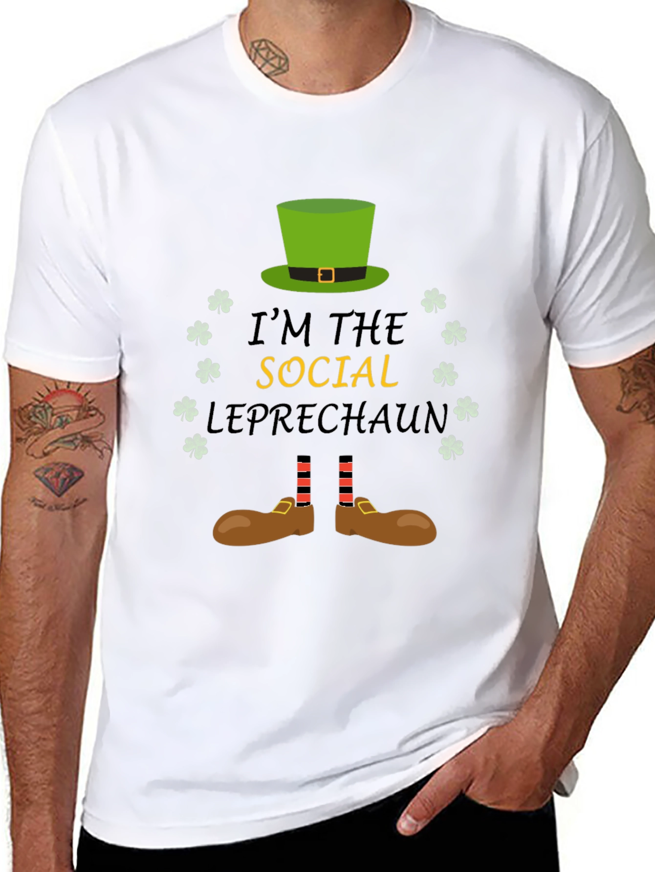 Social Leprechaun Graphic T-Shirt - St. Patricks Day