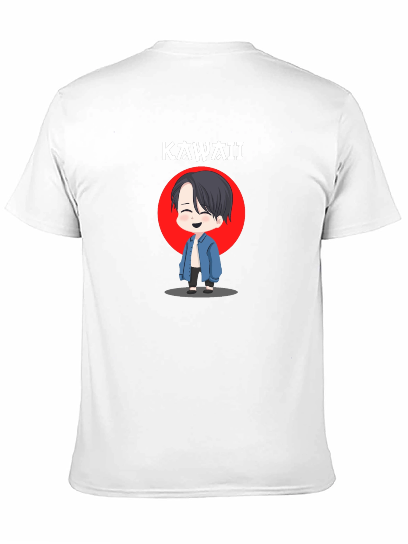 Kawaii Cartoon Anime Graphic Black T-Shirt