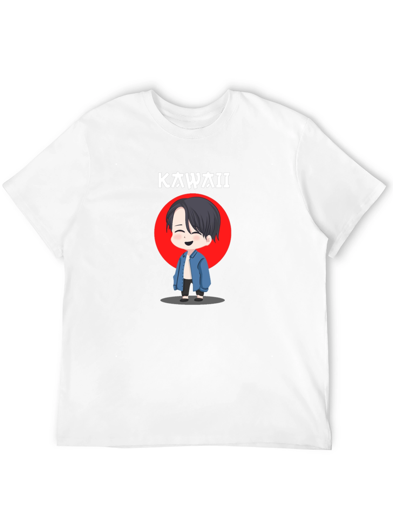 Kawaii Cartoon Anime Graphic Black T-Shirt