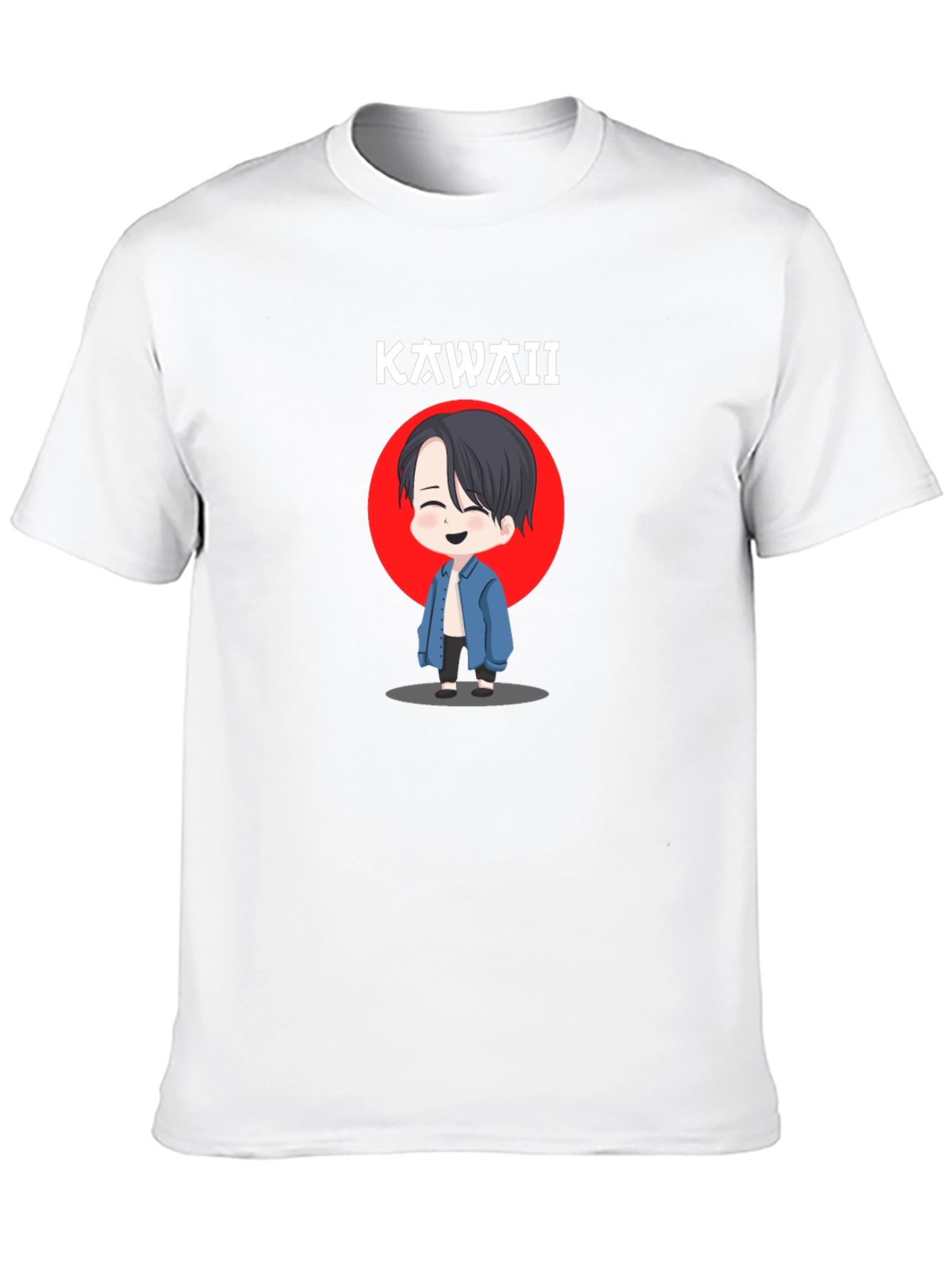 Kawaii Cartoon Anime Graphic Black T-Shirt