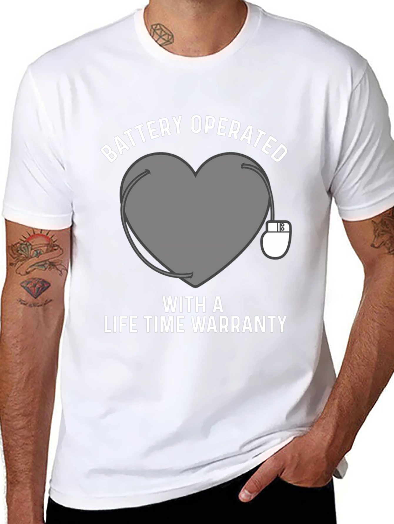 Battery Operated Heart Funny T-Shirt