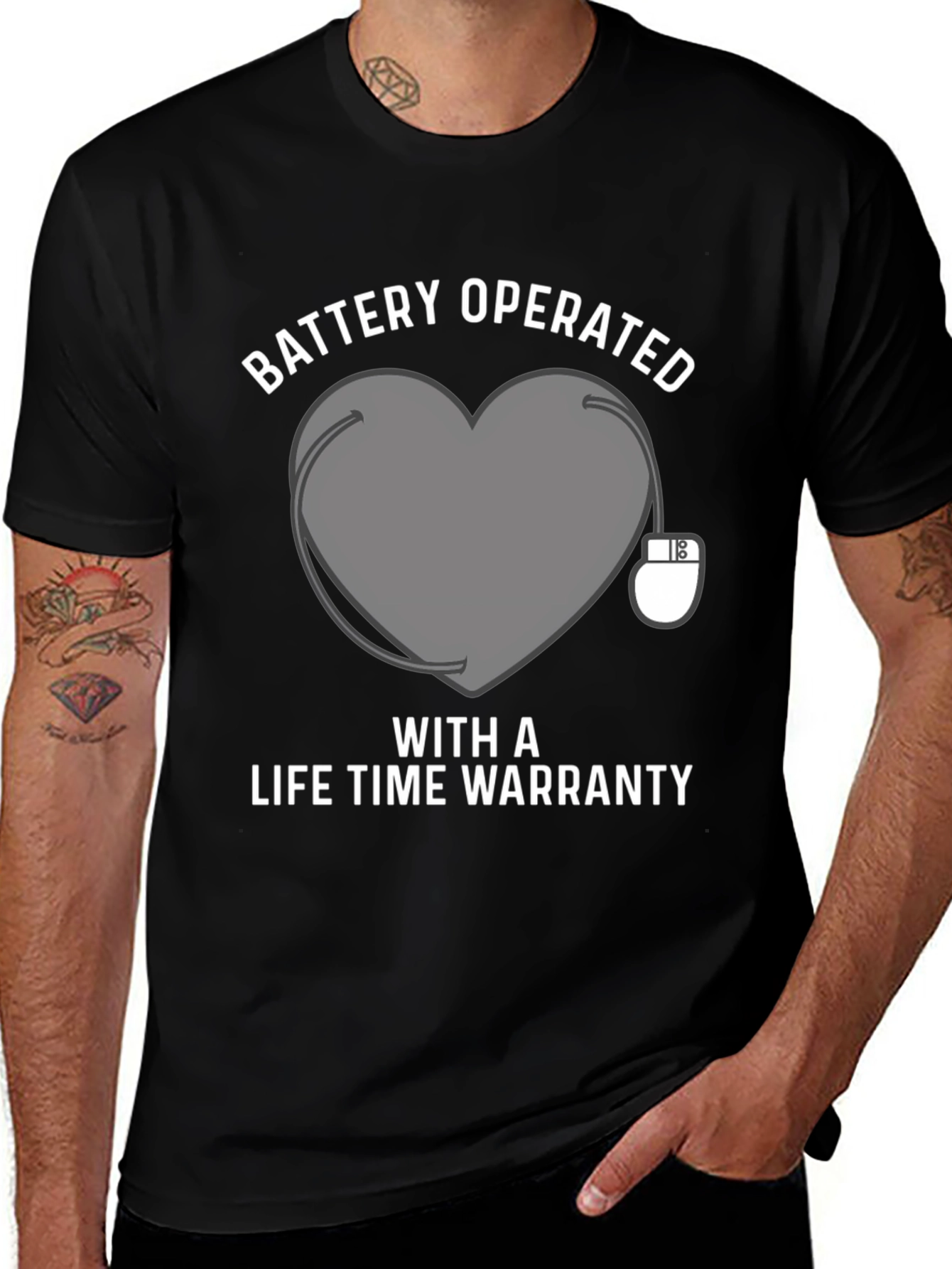 Battery Operated Heart Funny T-Shirt