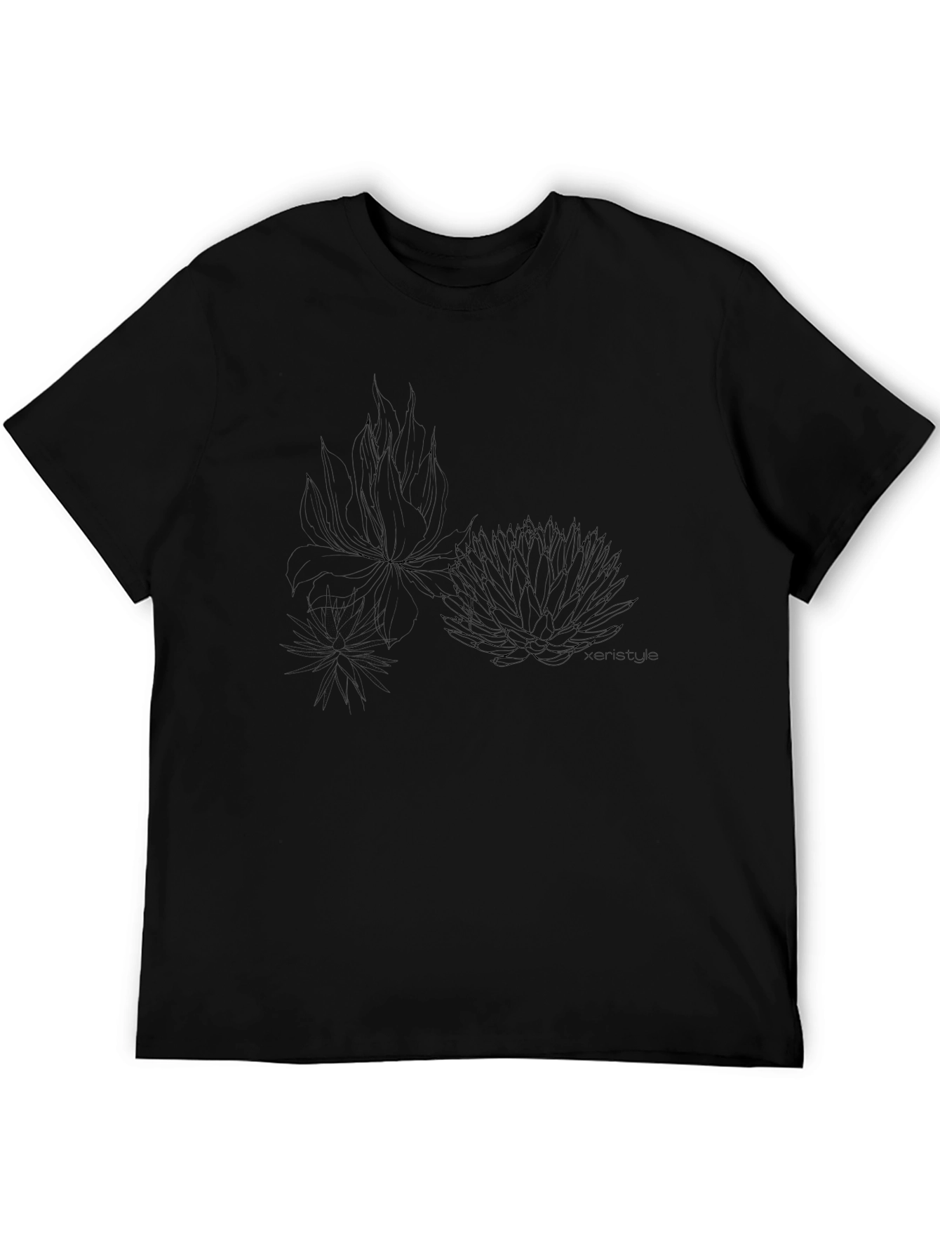Minimalist Floral Black T-Shirt