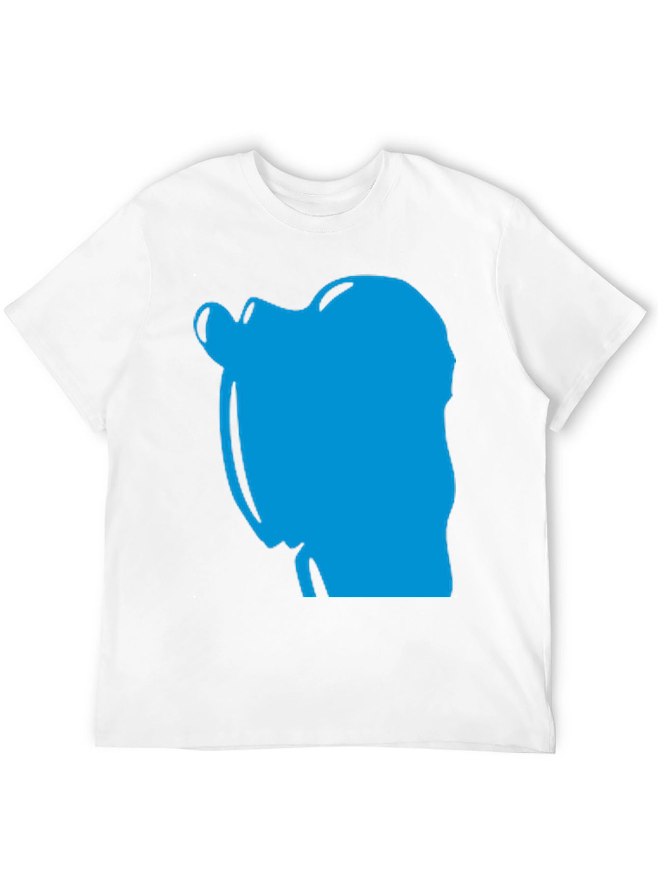 Abstract Blue Graphic Print Black T-Shirt