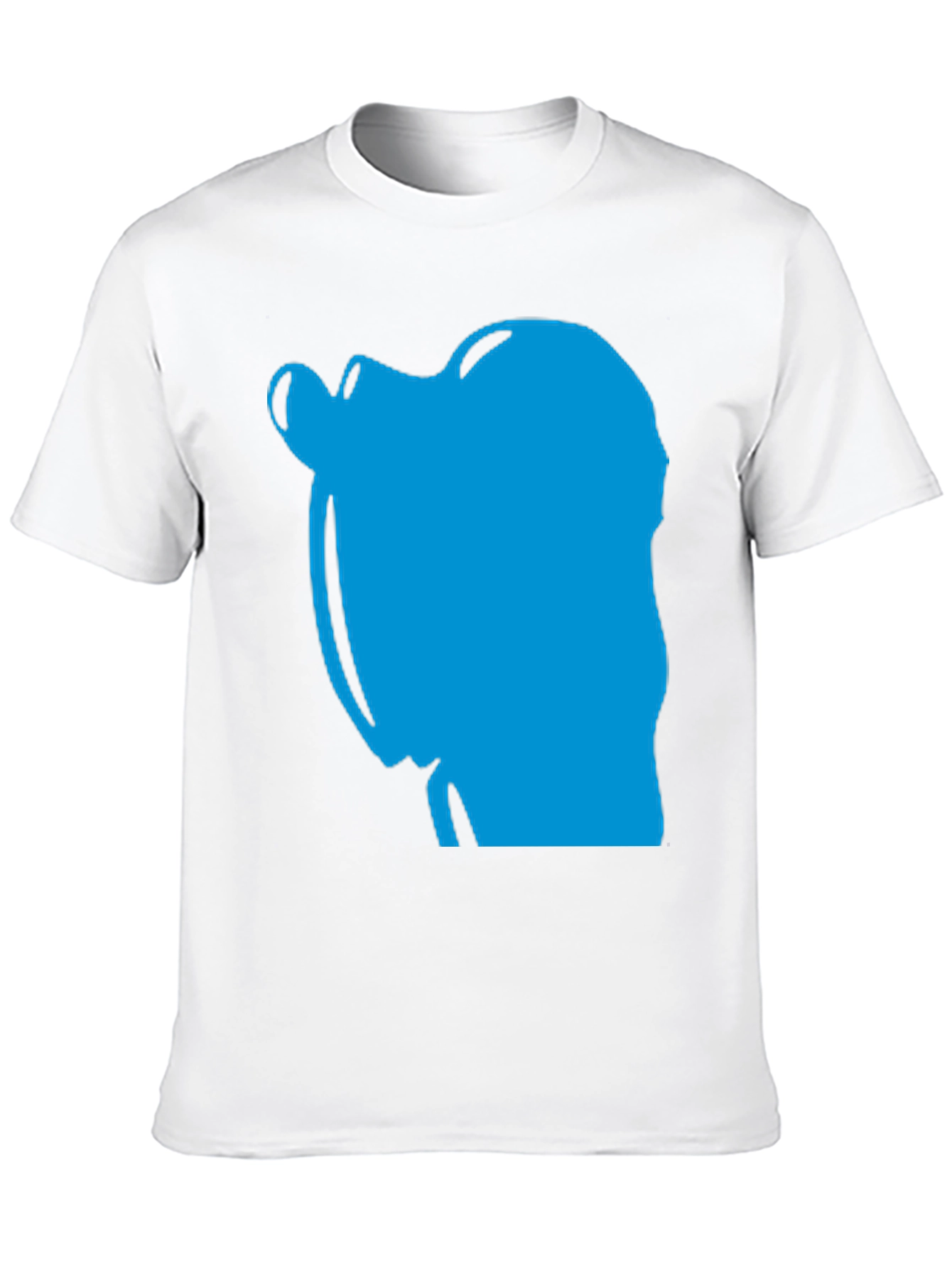 Abstract Blue Graphic Print Black T-Shirt