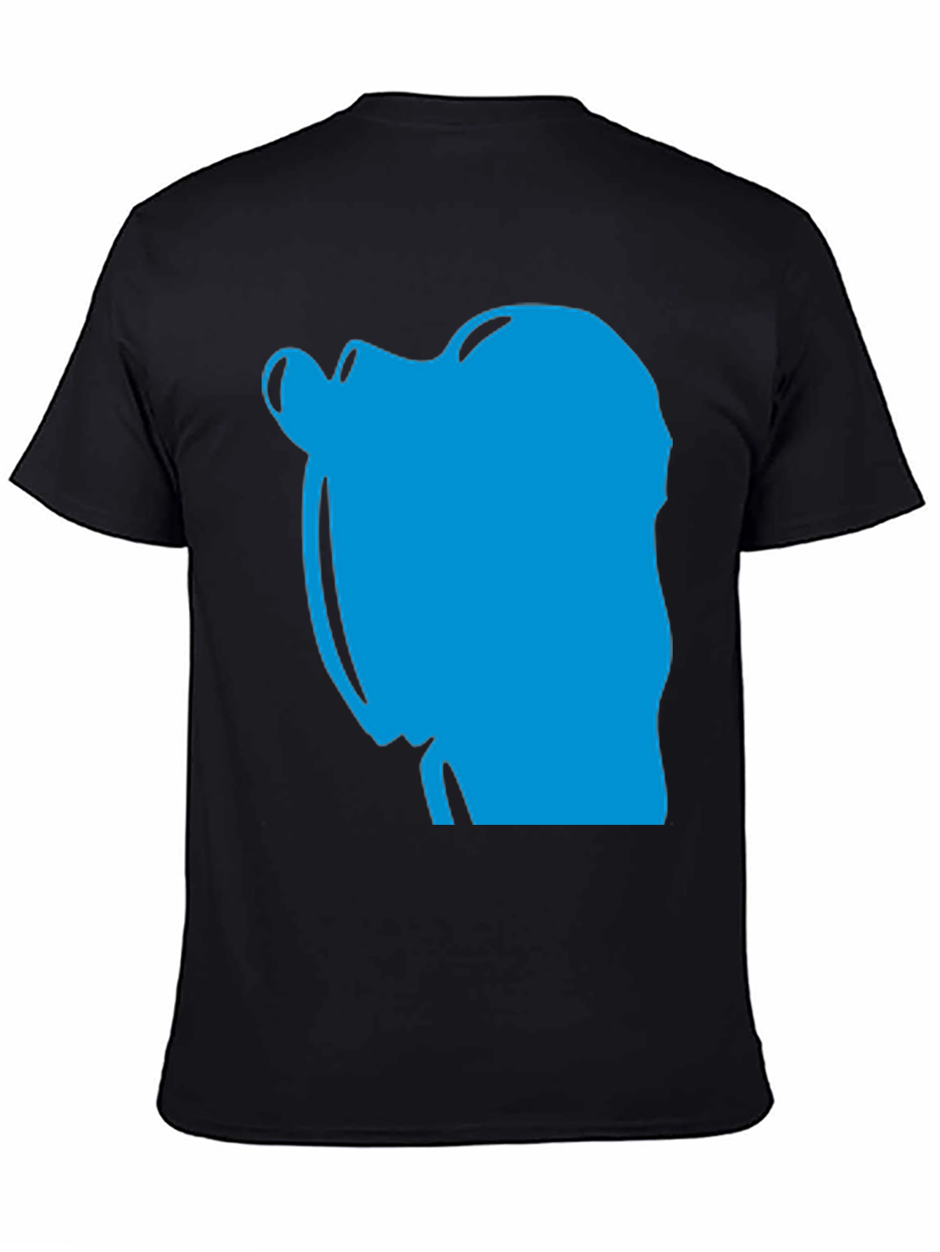 Abstract Blue Graphic Print Black T-Shirt