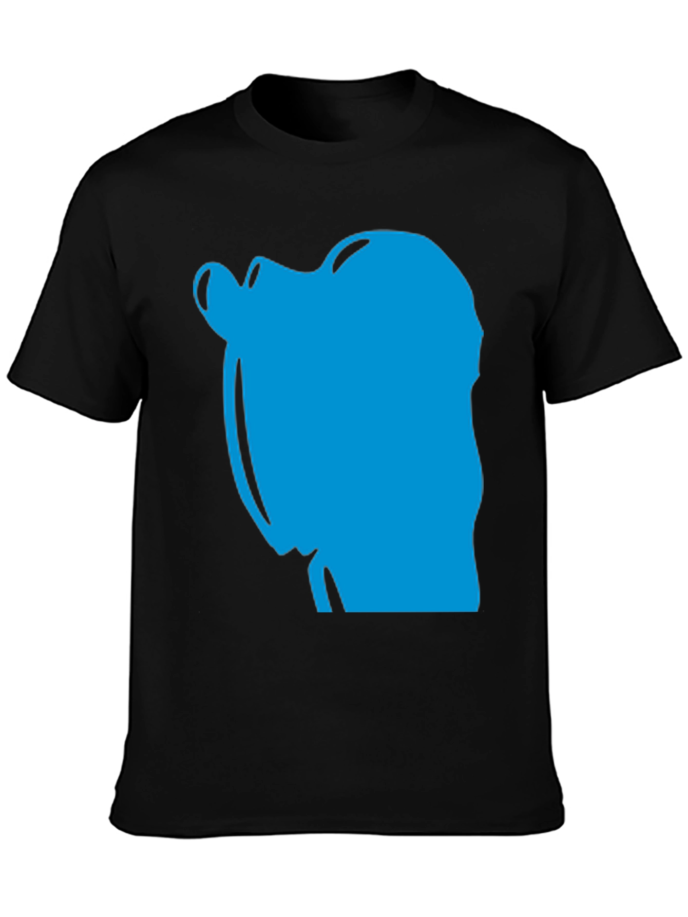 Abstract Blue Graphic Print Black T-Shirt