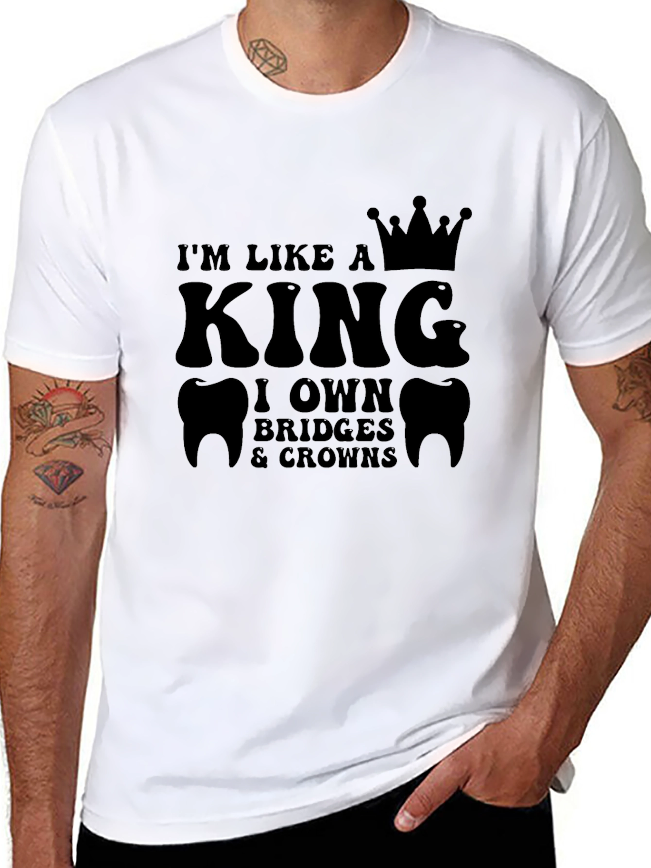 Dental King Black T-Shirt: Bridges & Crowns