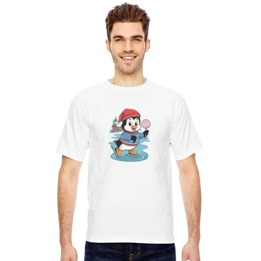 Happy Ice Skating Penguin With Lollipop