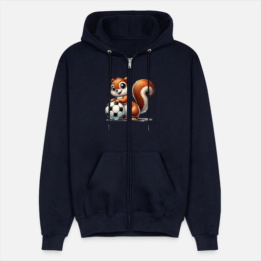 happy squirrel playing football