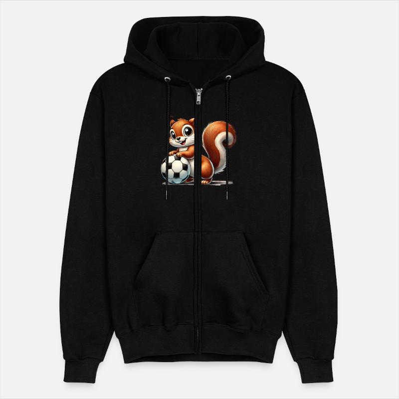 happy squirrel playing football