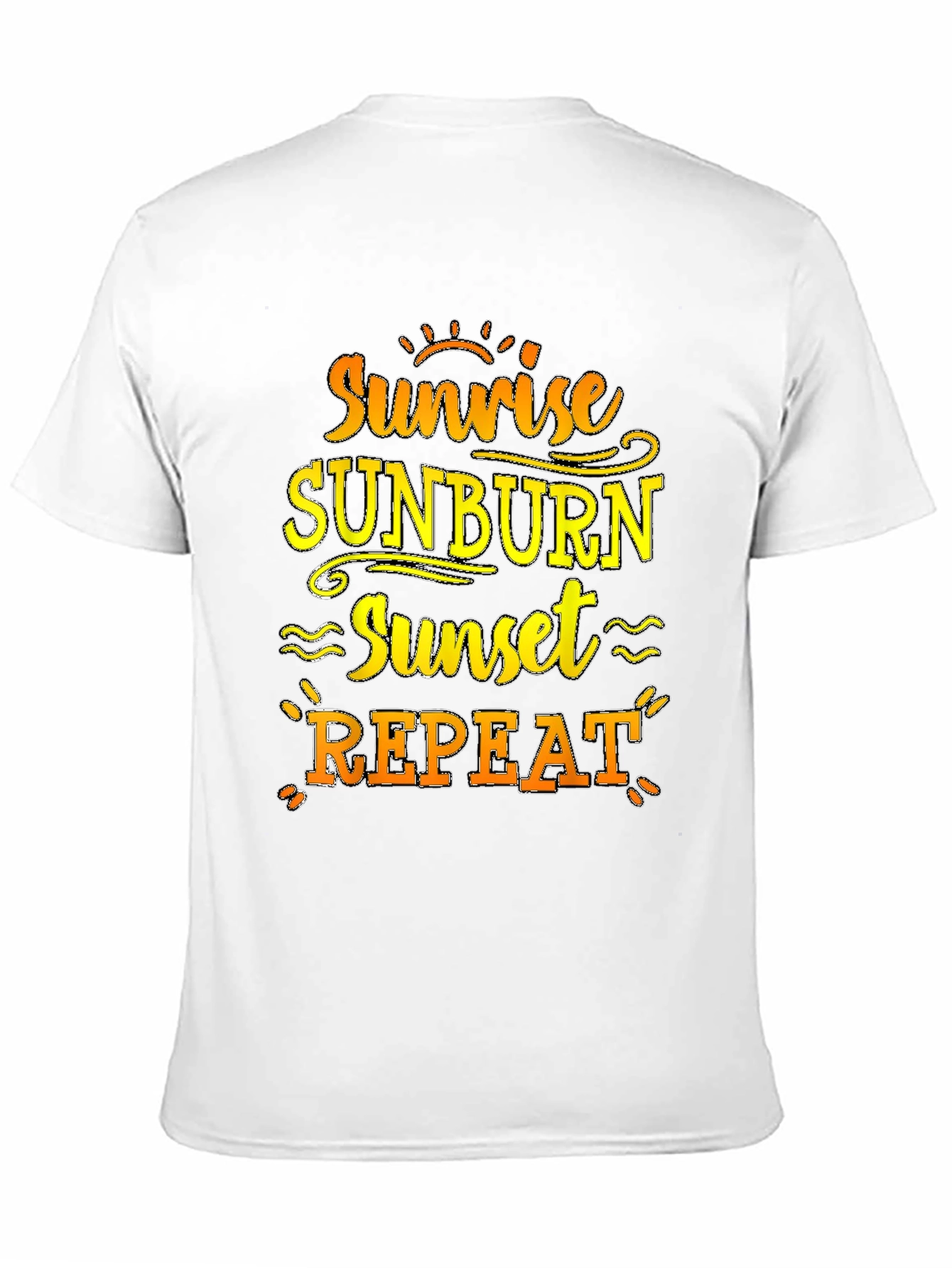 Sunrise Sunburn Sunset Repeat Black T-Shirt