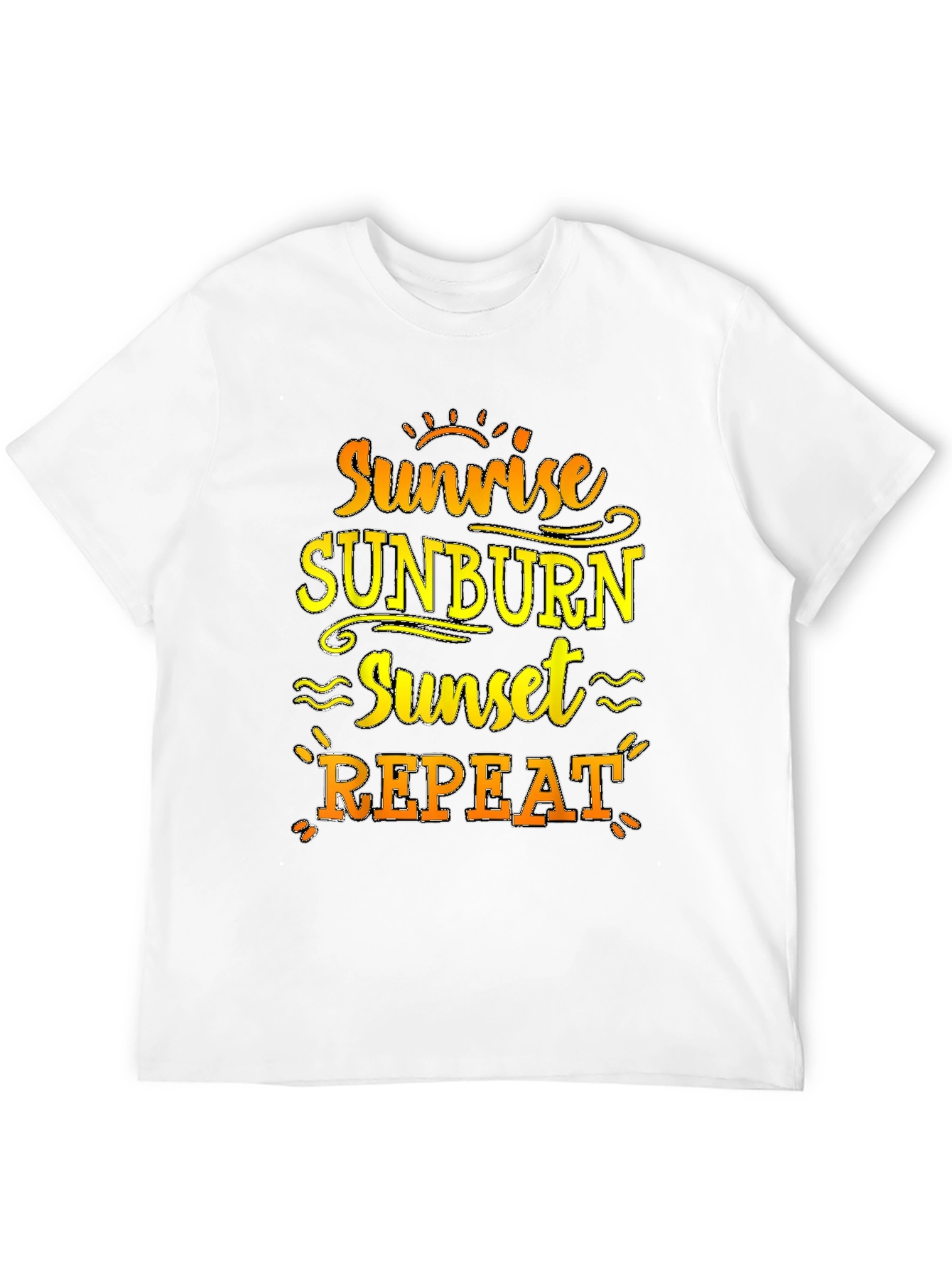 Sunrise Sunburn Sunset Repeat Black T-Shirt