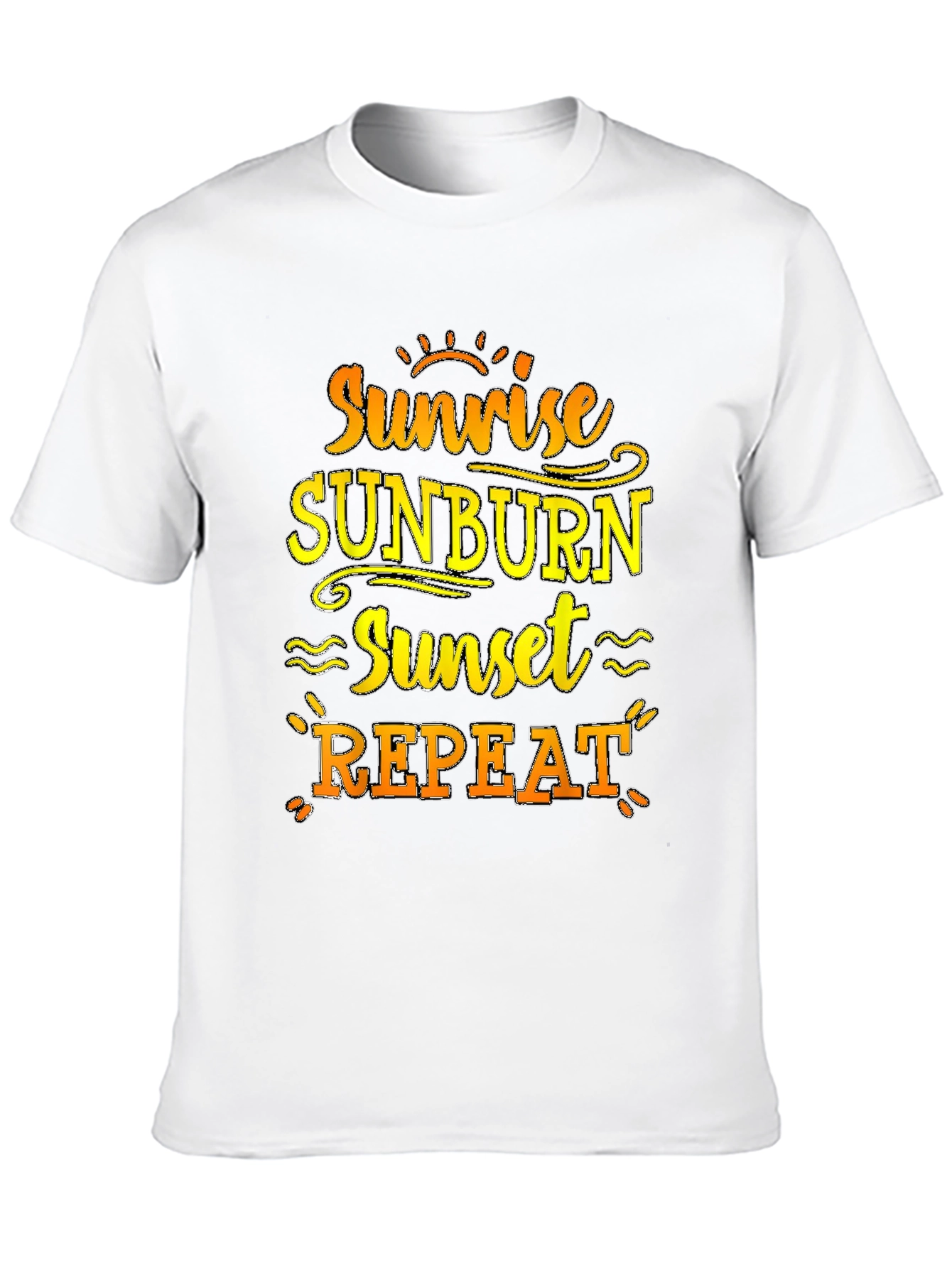 Sunrise Sunburn Sunset Repeat Black T-Shirt