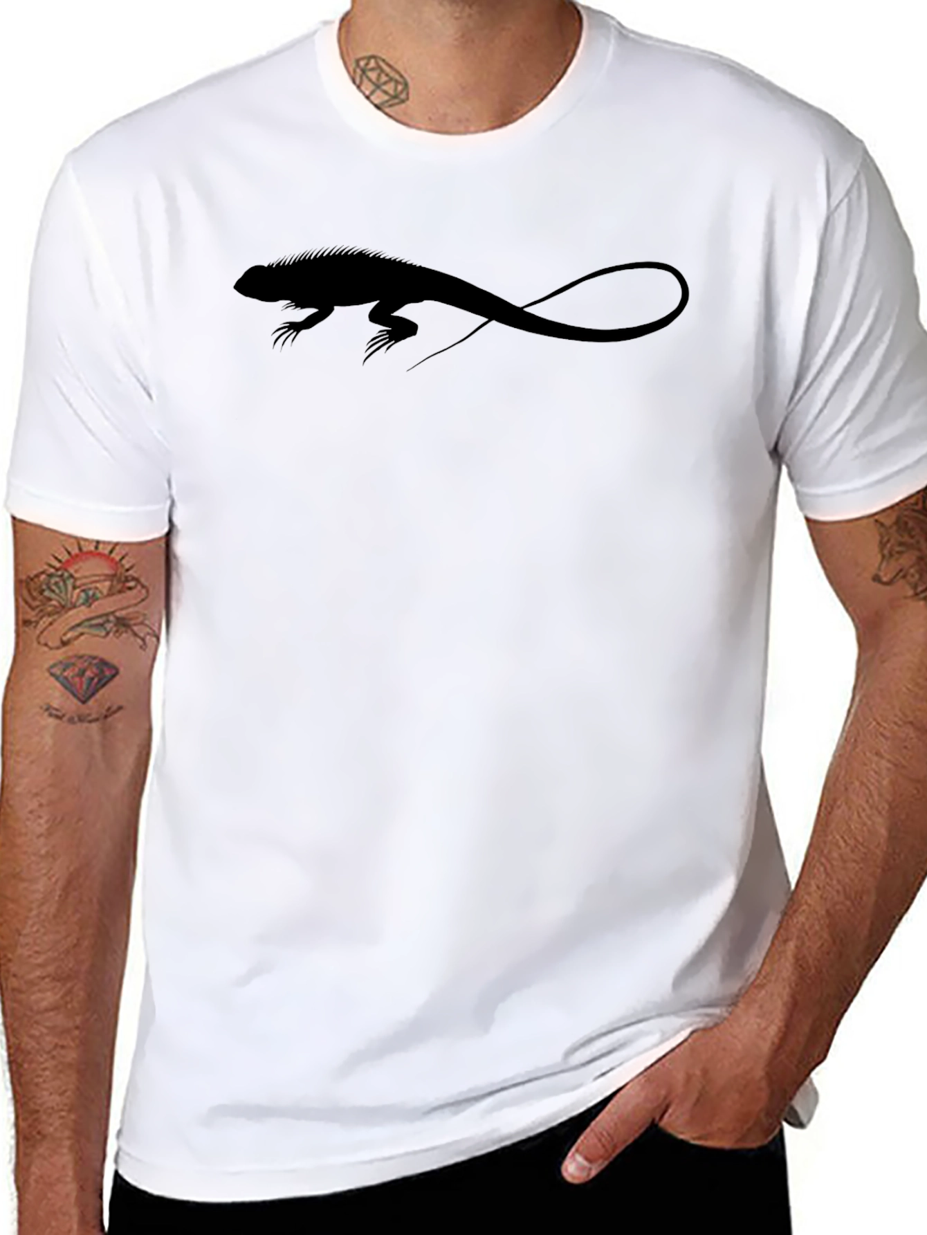 Iguana Silhouette Tee - Cool Reptile Graphic T-Shirt