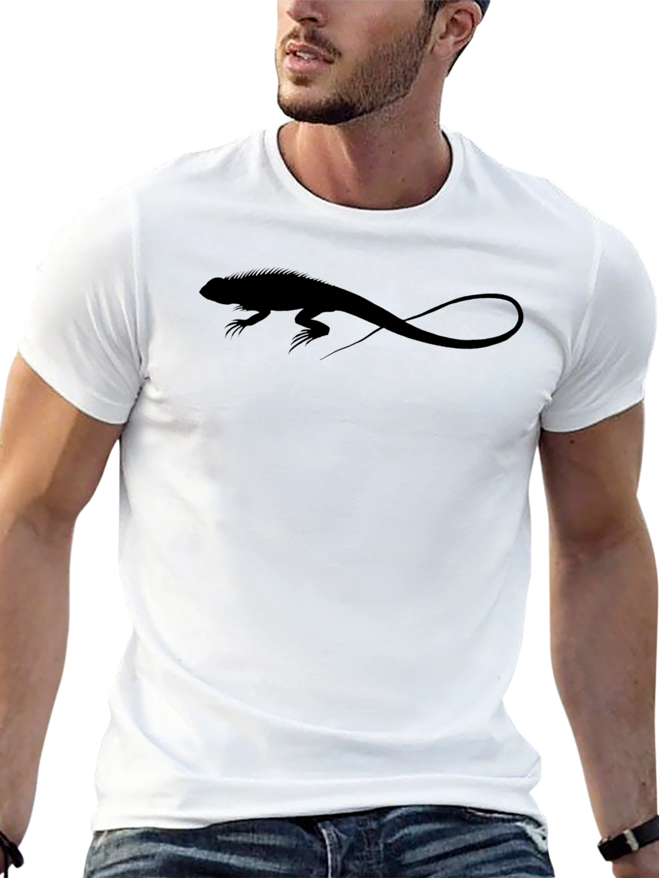 Iguana Silhouette Tee - Cool Reptile Graphic T-Shirt