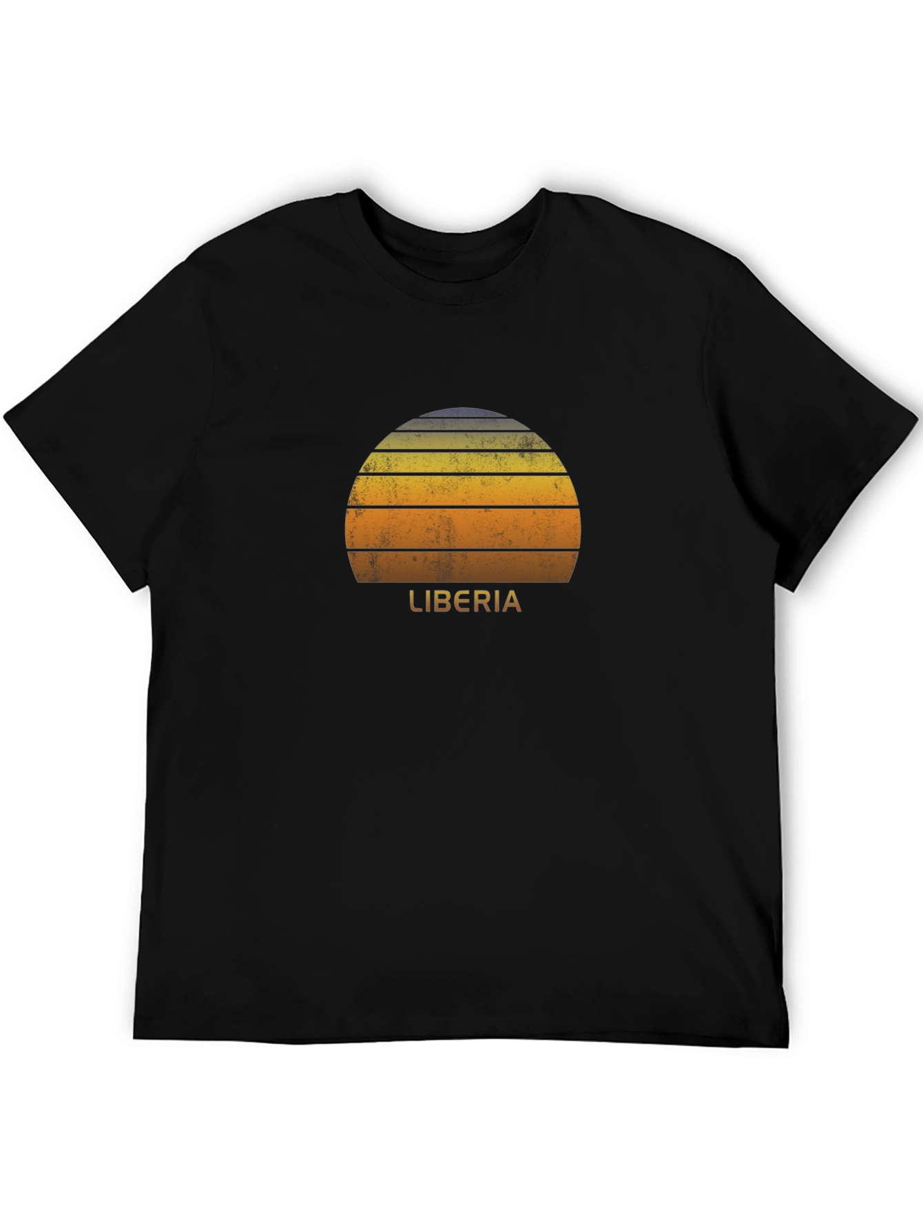 Retro Liberia Sunset Graphic T-Shirt