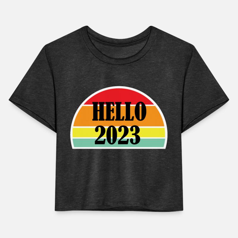 Hello 2023 happy new year Design Rainbow style