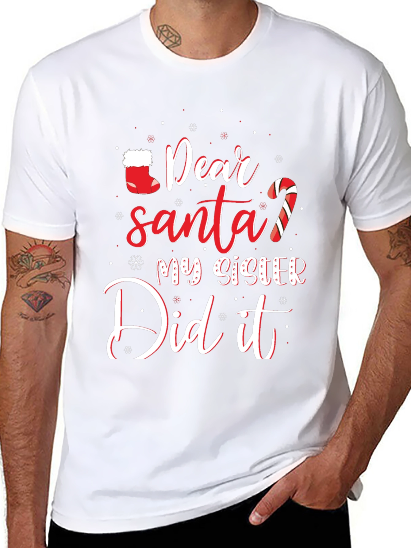 Dear Santa My Sister Did It Funny Christmas T-Shirt