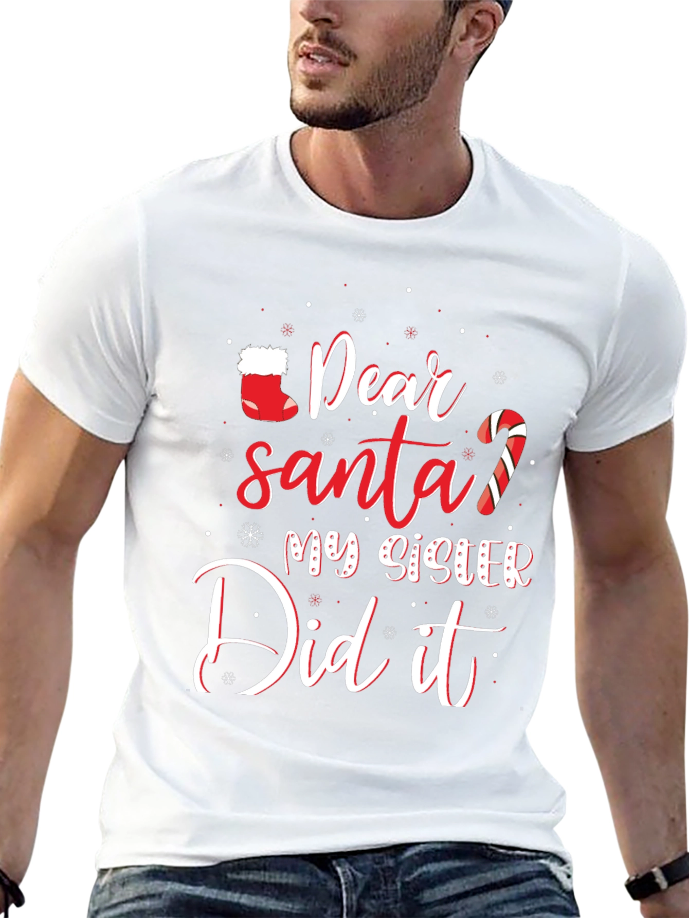 Dear Santa My Sister Did It Funny Christmas T-Shirt