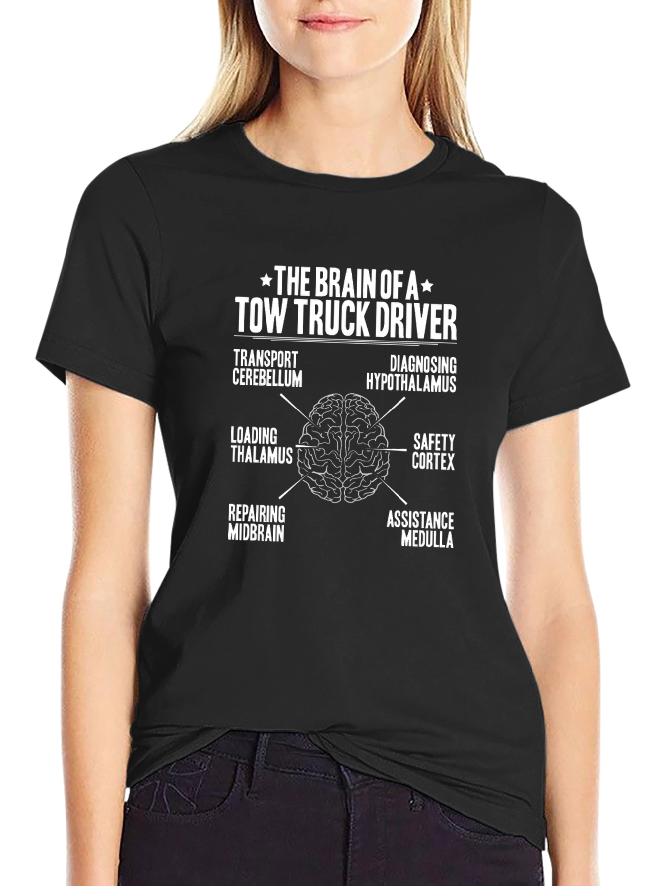 Tow Truck Driver Brain Anatomy T-Shirt