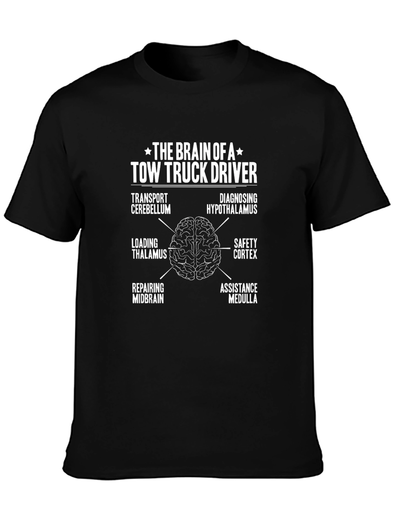 Tow Truck Driver Brain Anatomy T-Shirt