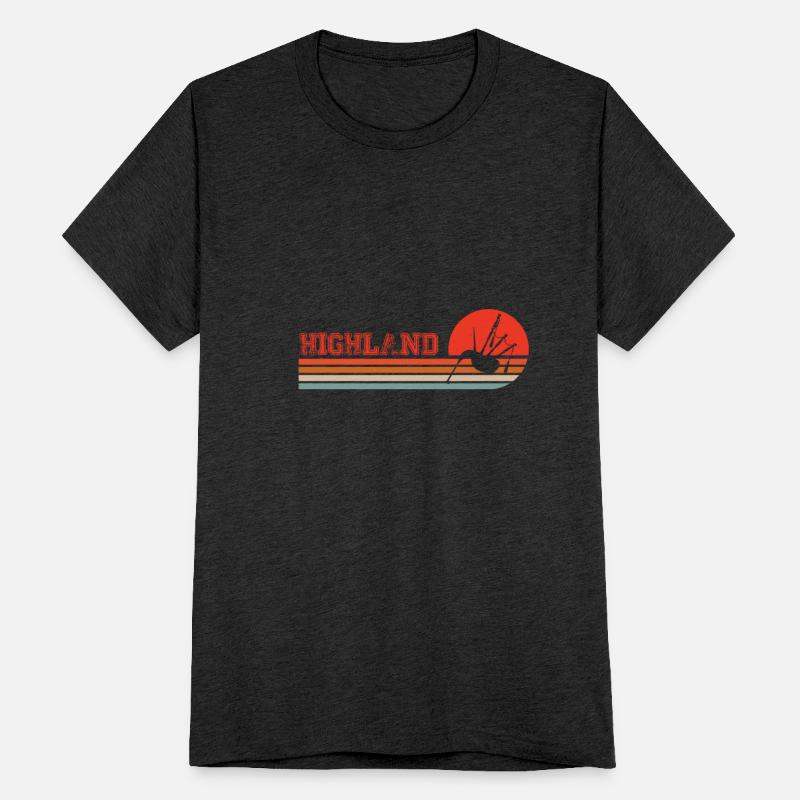 Highland Bagpipe Retro Sunset Scottish Scotland