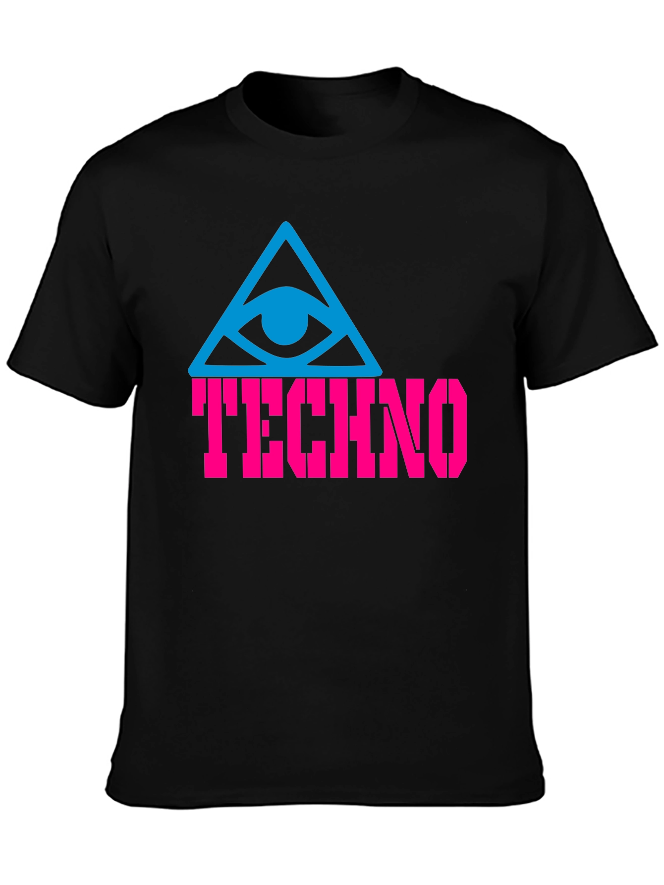 Techno Eye T-Shirt - Black Cotton Graphic Tee