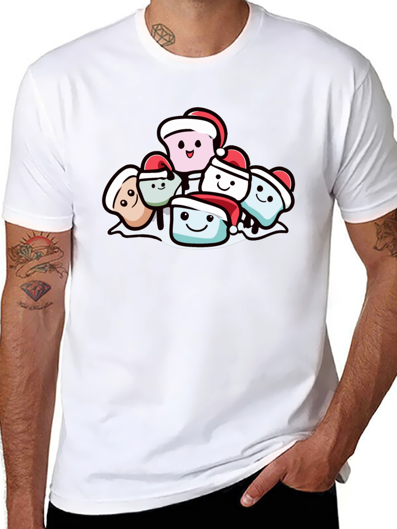 Festive Marshmallow Santa T-Shirt