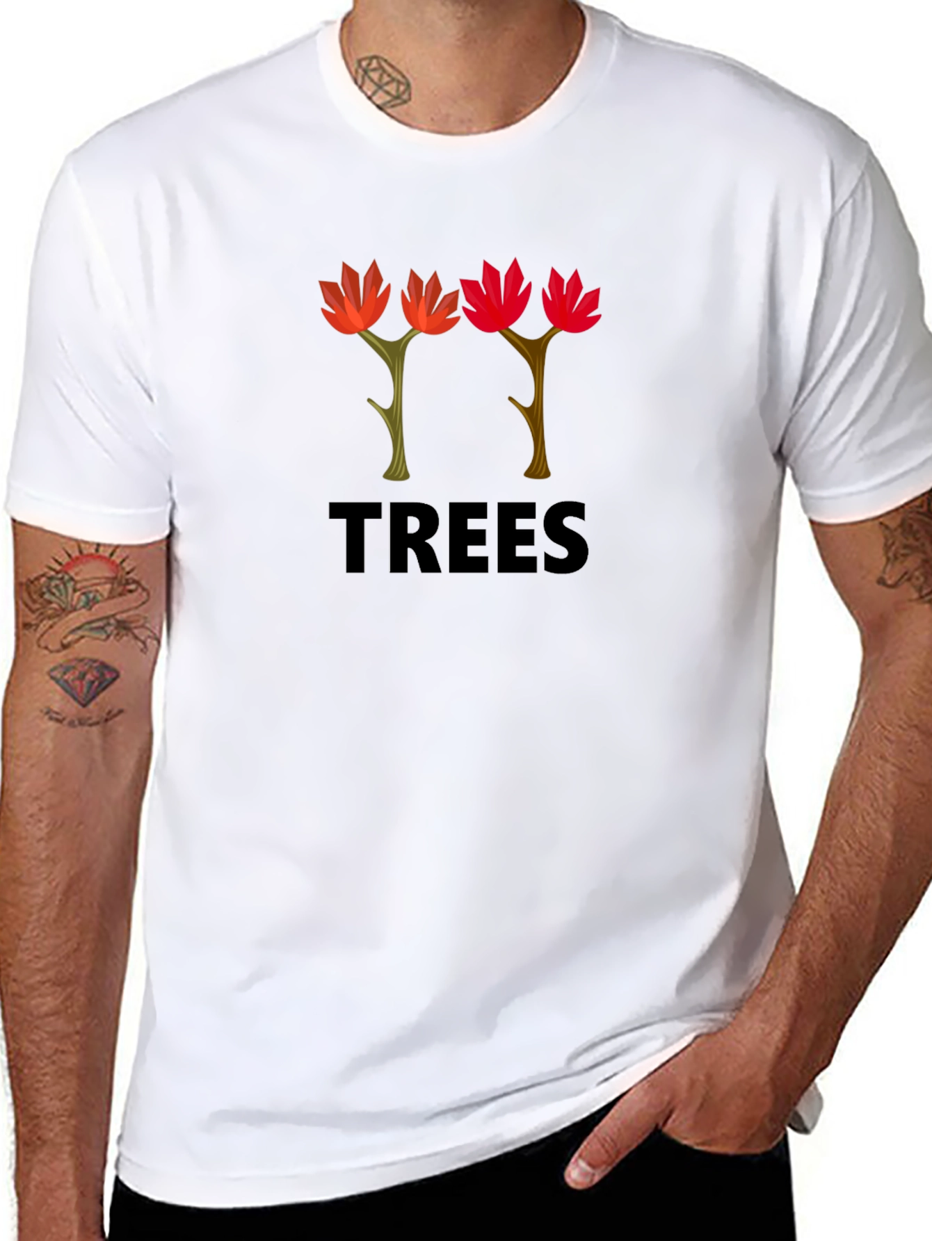 Trees Graphic T-Shirt - Black Cotton Tee