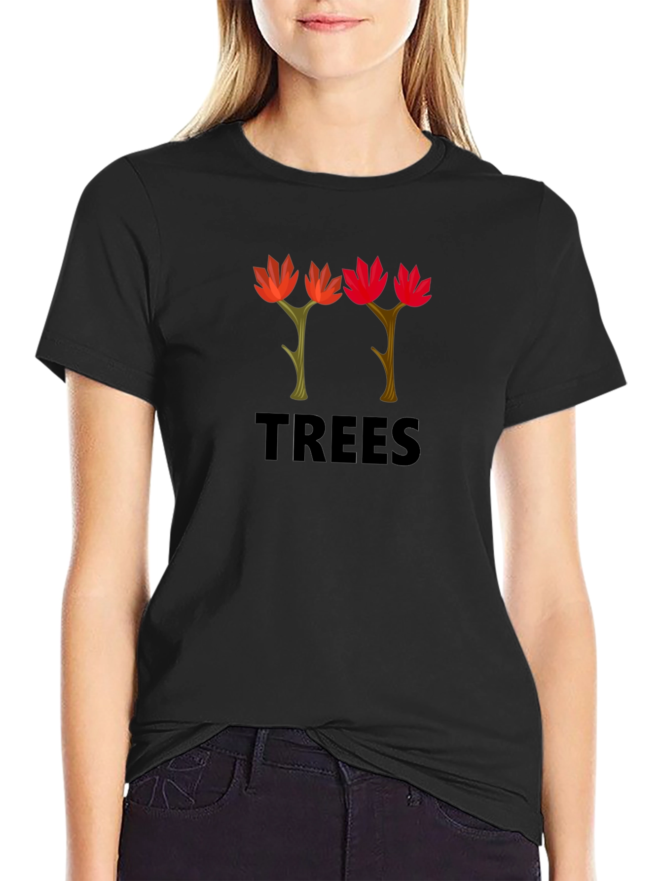Trees Graphic T-Shirt - Black Cotton Tee