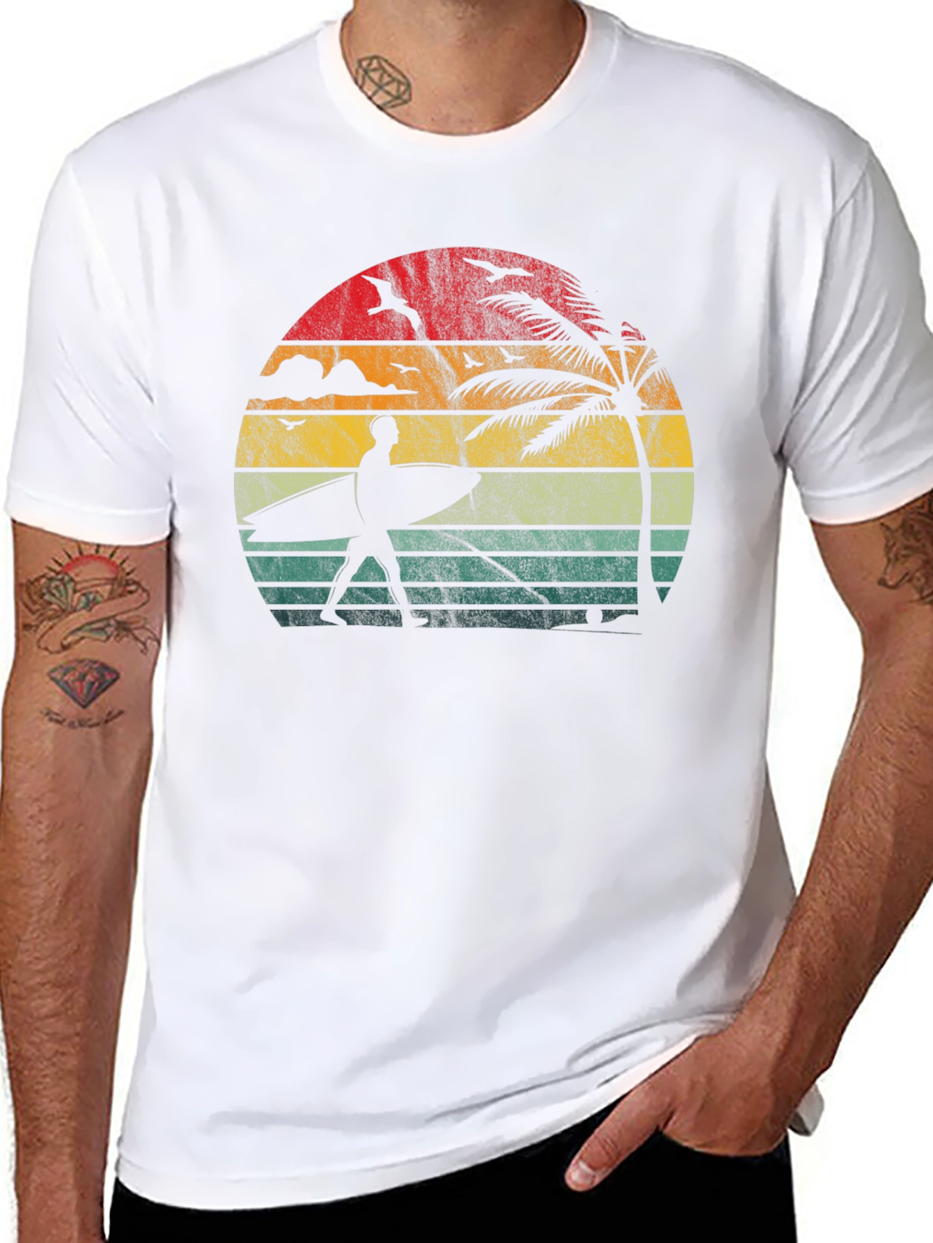 Retro Sunset Surfer T-Shirt