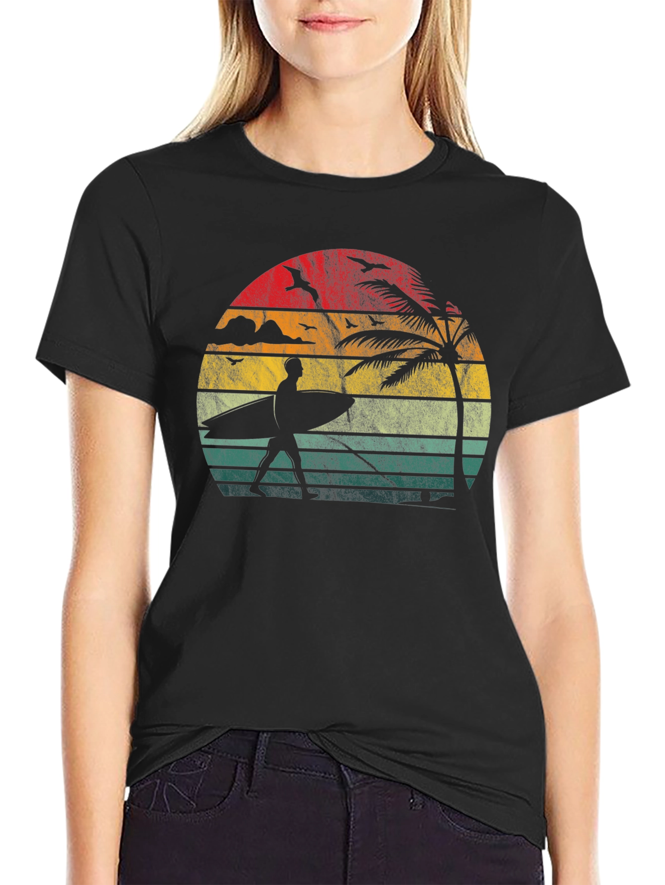 Retro Sunset Surfer T-Shirt