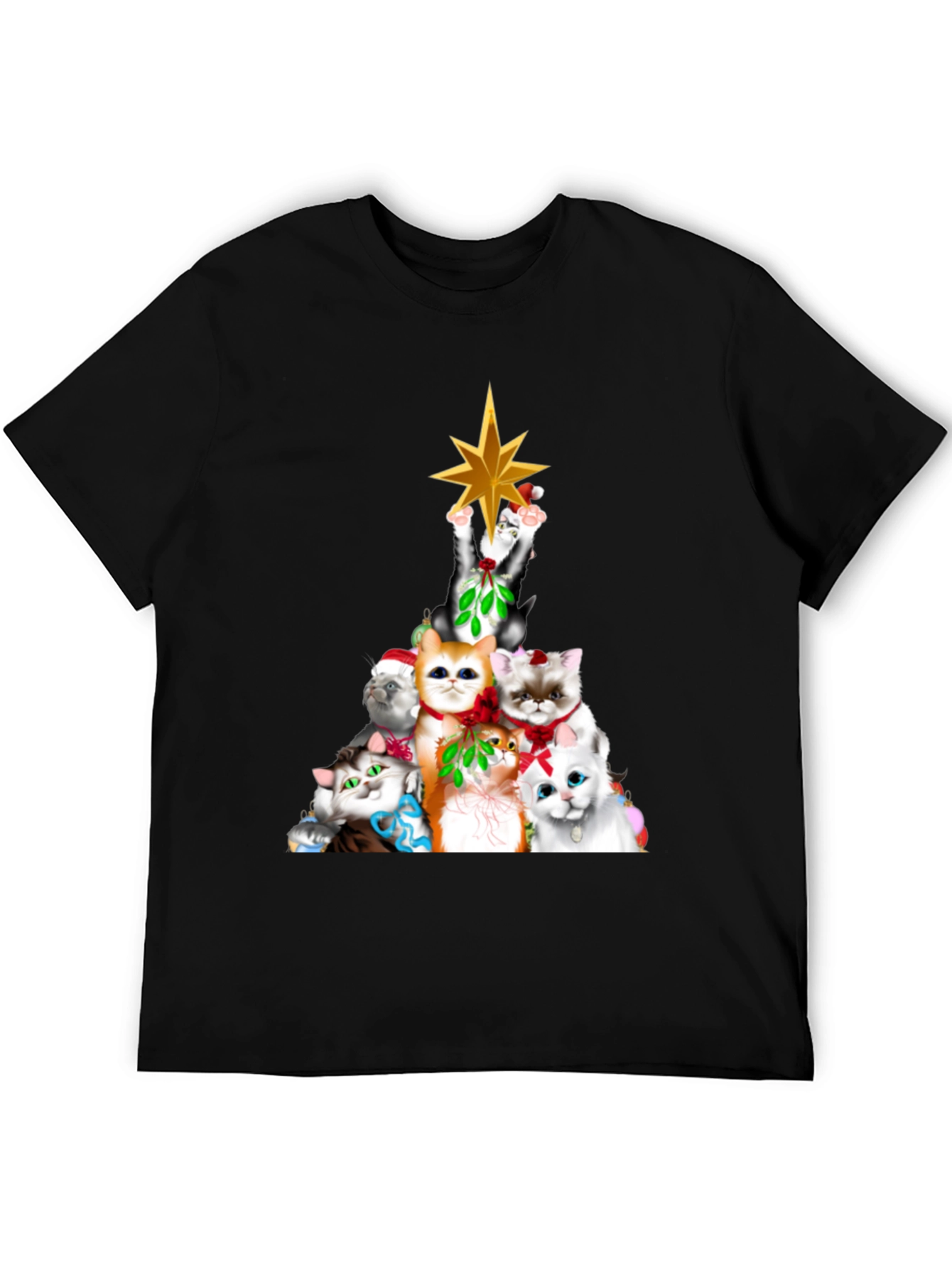 Festive Cat Christmas Tree T-Shirt
