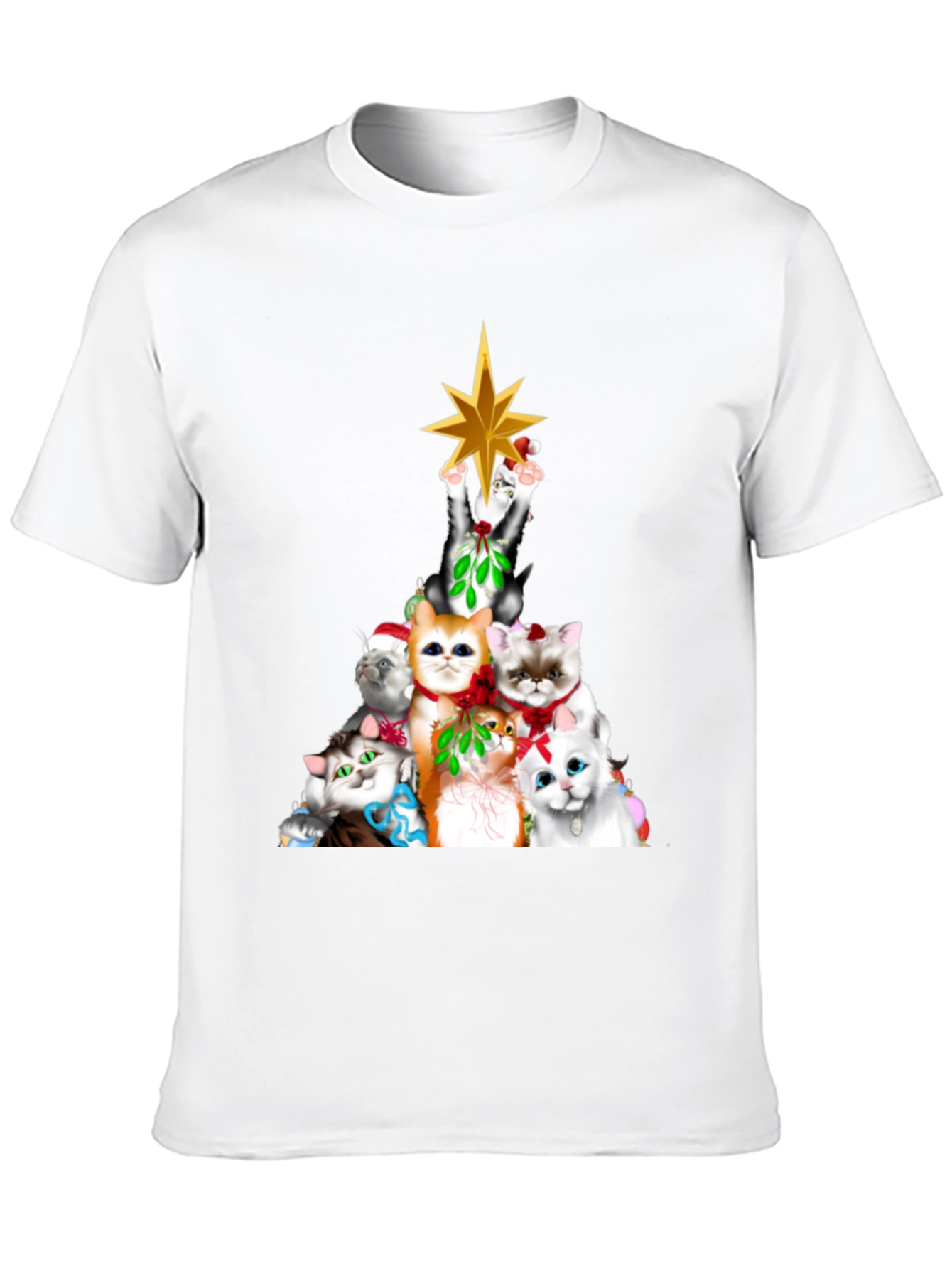 Festive Cat Christmas Tree T-Shirt