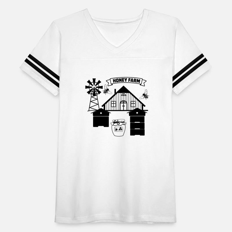 Honey farm with greenhouses and honey pot