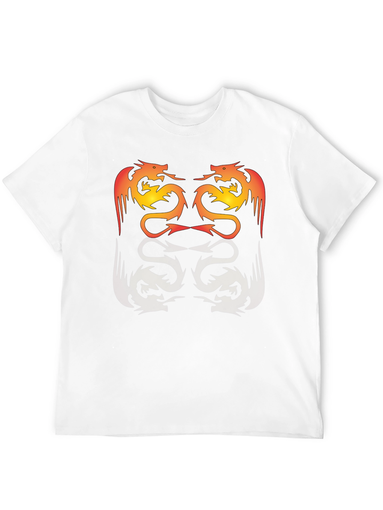 Twin Dragon Graphic Tee - Black Cotton Blend