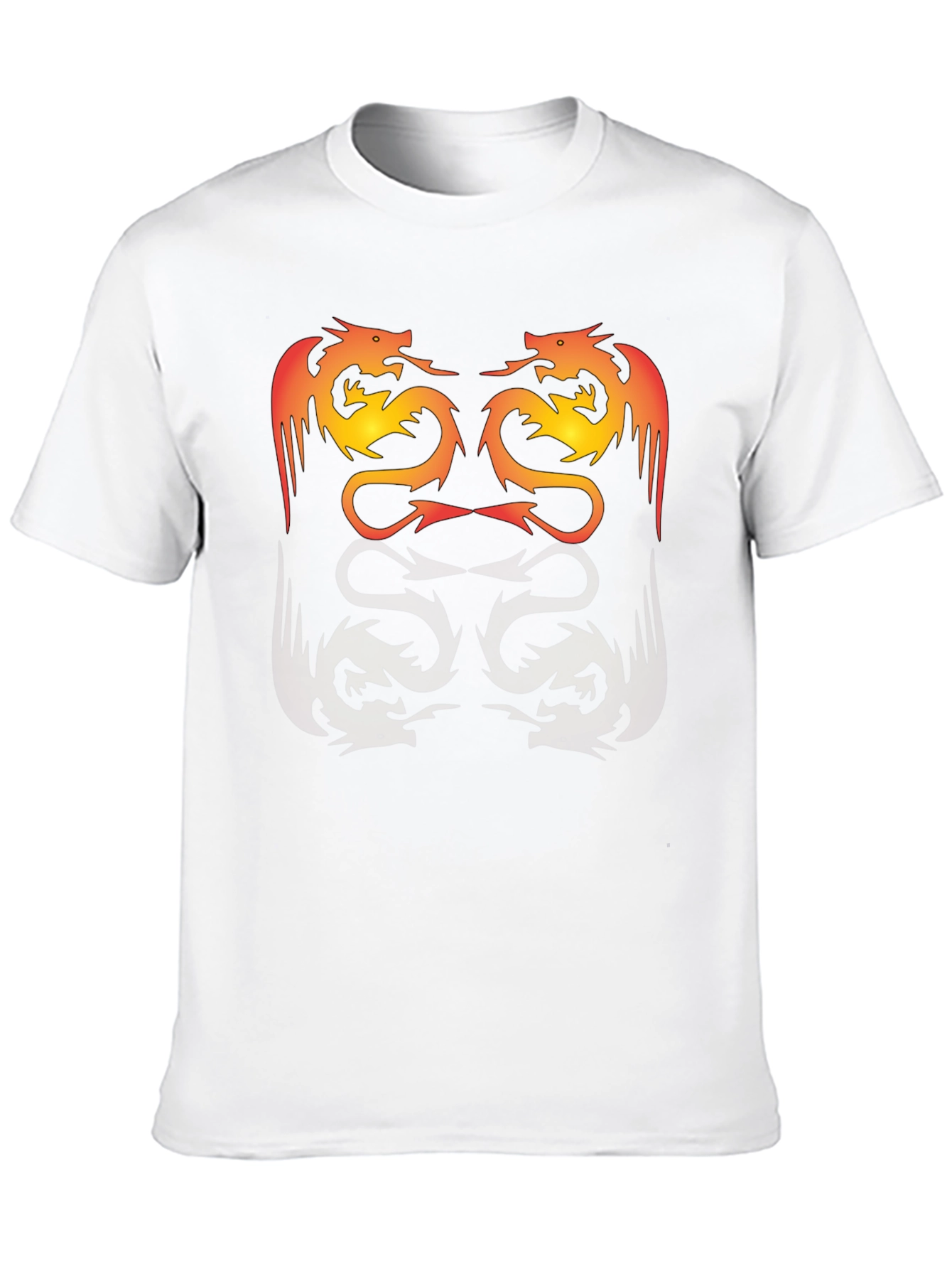 Twin Dragon Graphic Tee - Black Cotton Blend