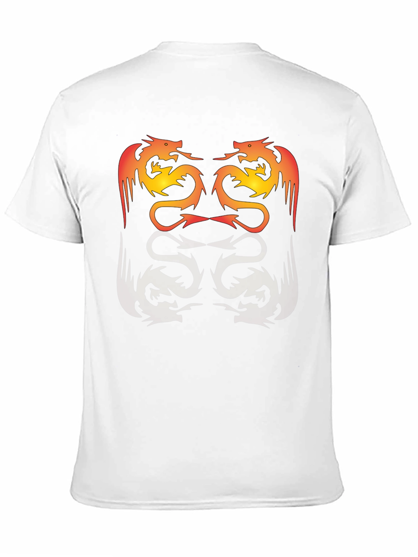 Twin Dragon Graphic Tee - Black Cotton Blend