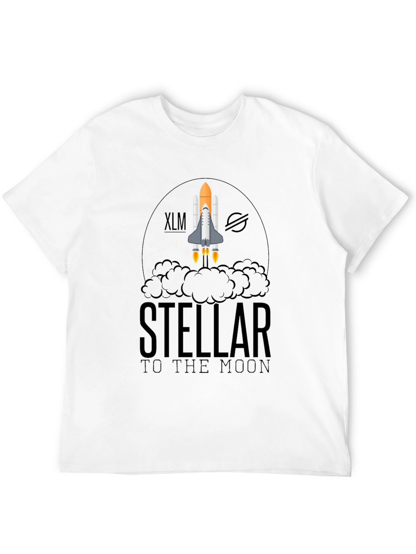 Stellar XLM to the Moon Black T-Shirt