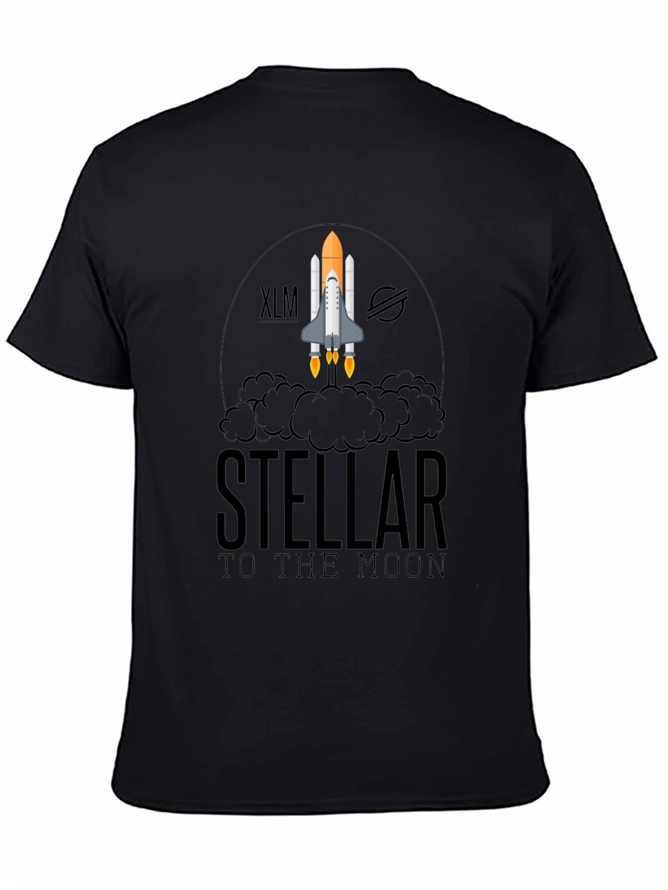 Stellar XLM to the Moon Black T-Shirt