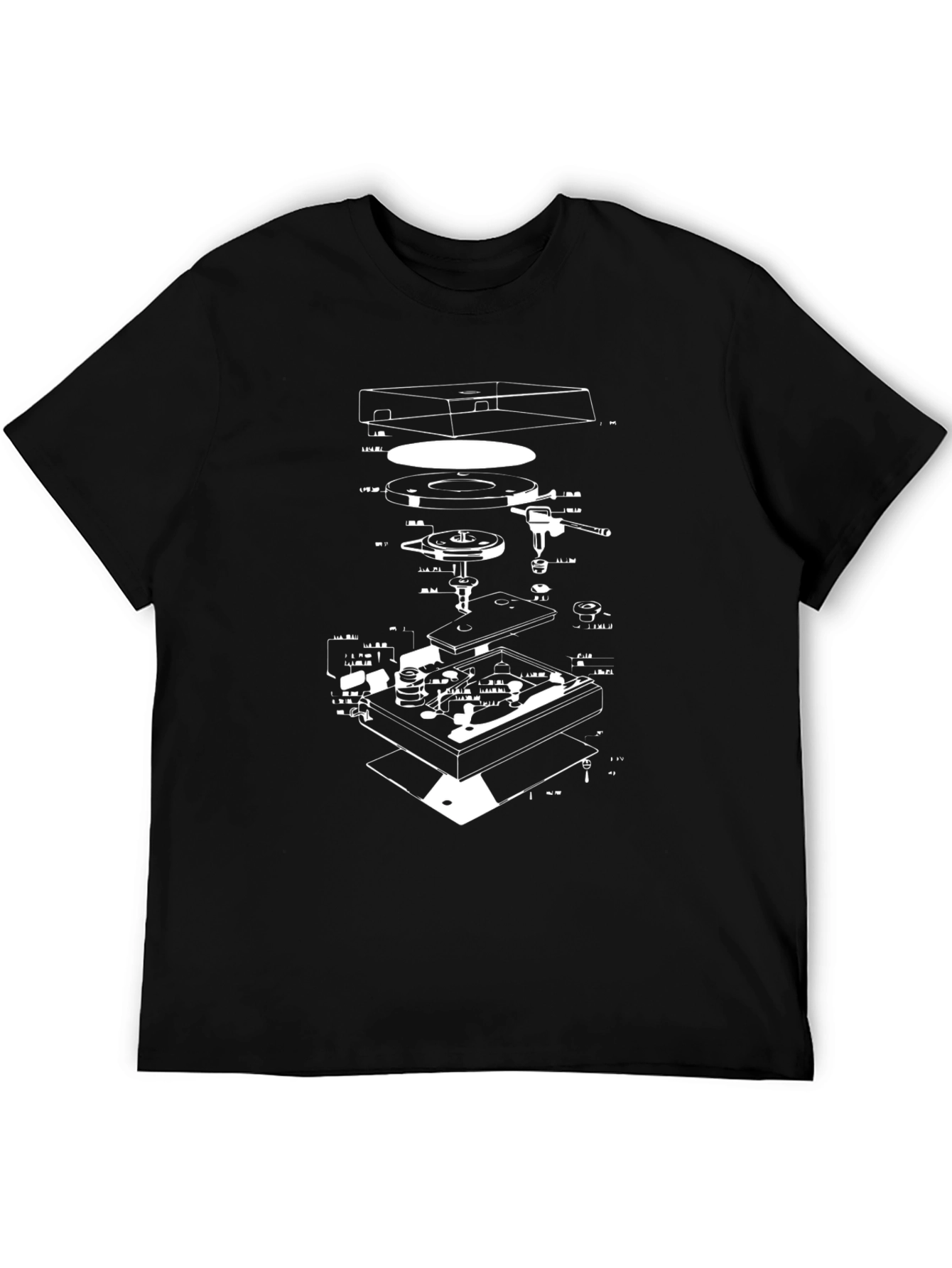 Black Turntable Schematic T-Shirt