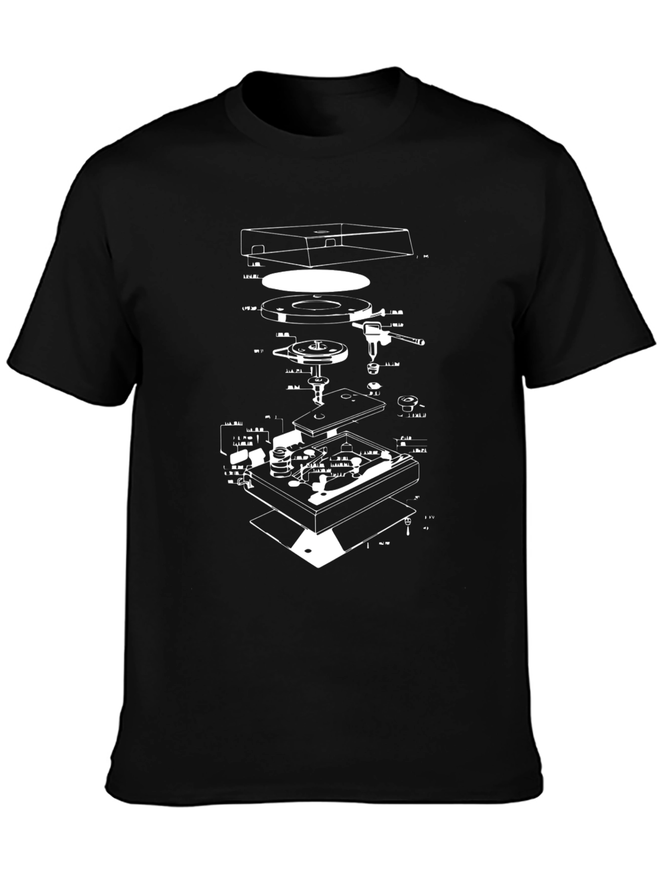 Black Turntable Schematic T-Shirt