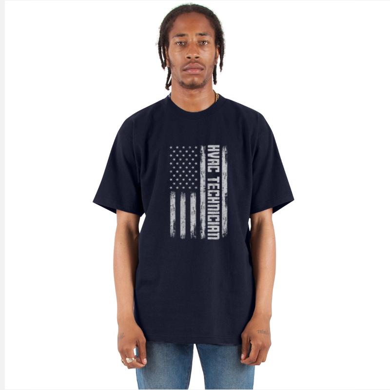 HVAC Technician Men American Flag USA