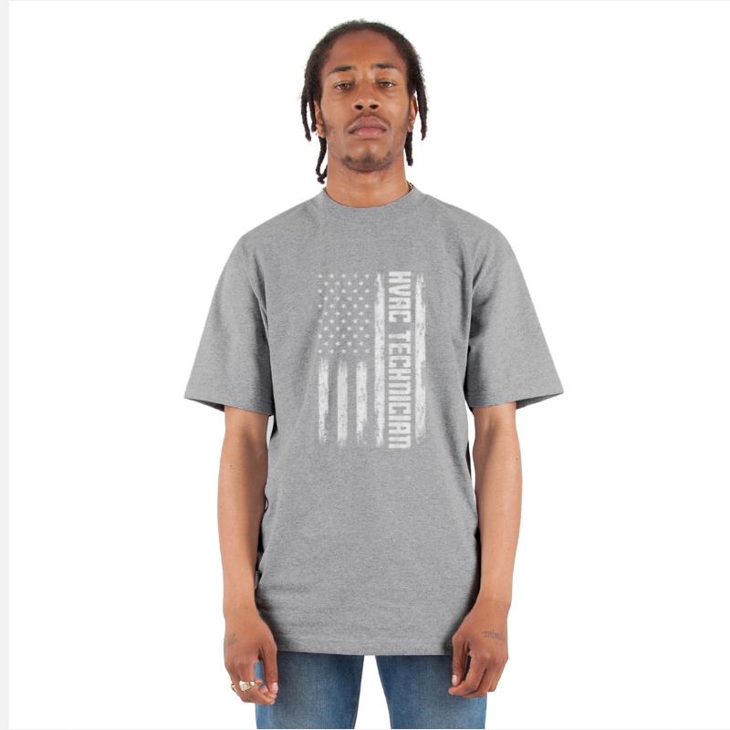 HVAC Technician Men American Flag USA