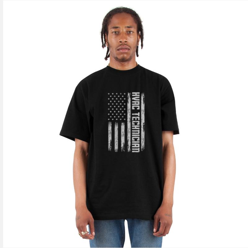 HVAC Technician Men American Flag USA