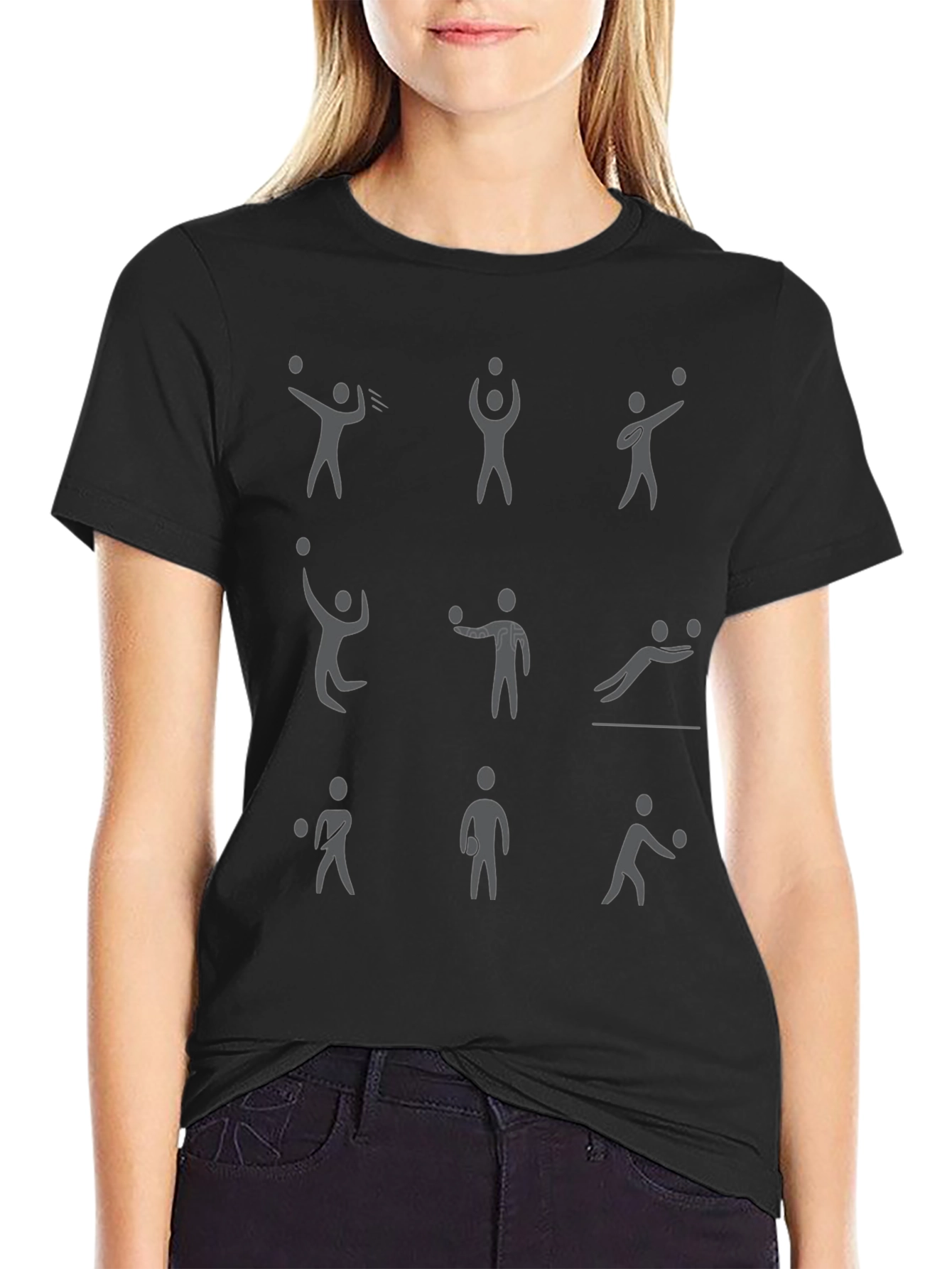 Stick Figure Juggling T-Shirt - Black