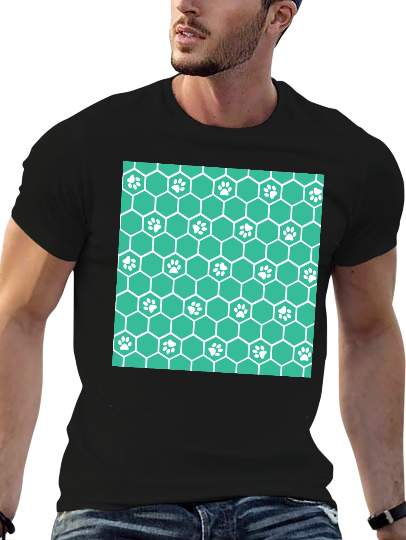 Paw Print Honeycomb T-Shirt