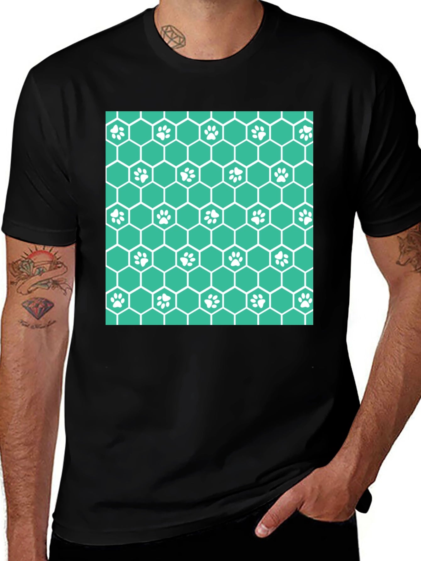 Paw Print Honeycomb T-Shirt